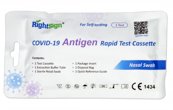 RightSign COVID-19 Antigen Rapid Test Cassette Laientest CE 1434 - Schnelltest (1er)