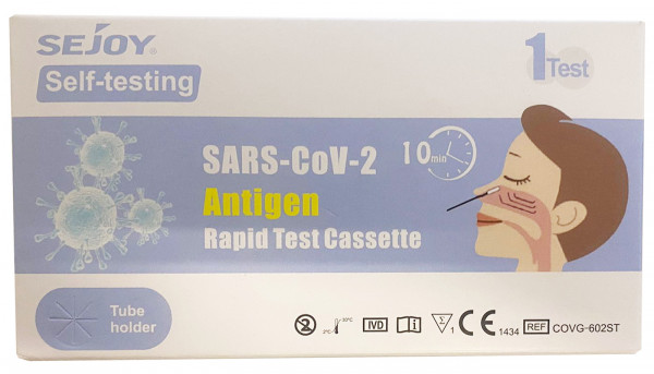 Sejoy 1er Laientest (Nasaltest) - SARS-CoV-2 Antigen Rapid Test Cassette - einzelverpackt (Hardpack)