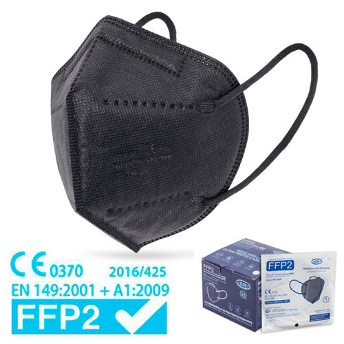 CN FFP2-Maske schwarz - einzeln verpackt (25er Pack)